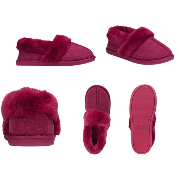 Women's Charter Club Slippers Faux Fur Lining Slip-on Holly Berry Red Sz: XL NIB - Picture 1 of 5